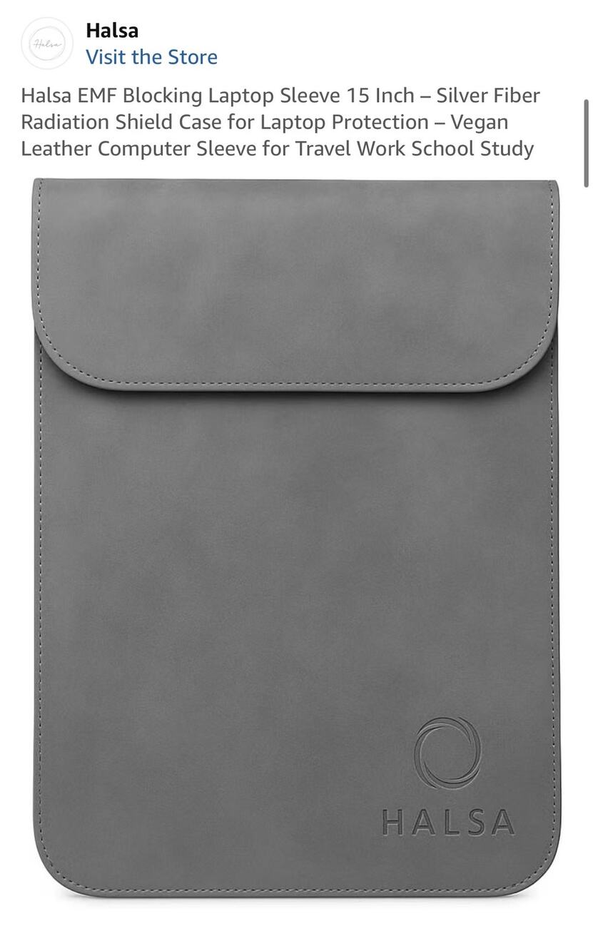 Halsa EMF Blocking Laptop Sleeve (16-Inch)Gray